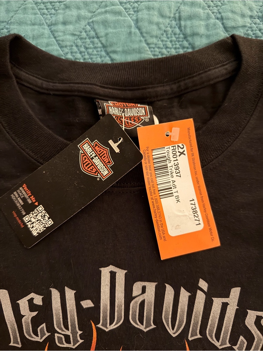 Harley-Davidson Black Tee with orange Graphic - Picture 3 of 3